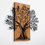Wallity Monumental Tree 2 - Escultura de pared de madera y metal en Nogal y Negro